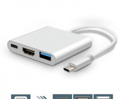 Converter 3 in 1 - Type-C to HDMI + USB + Type-C
